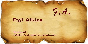 Fogl Albina névjegykártya
